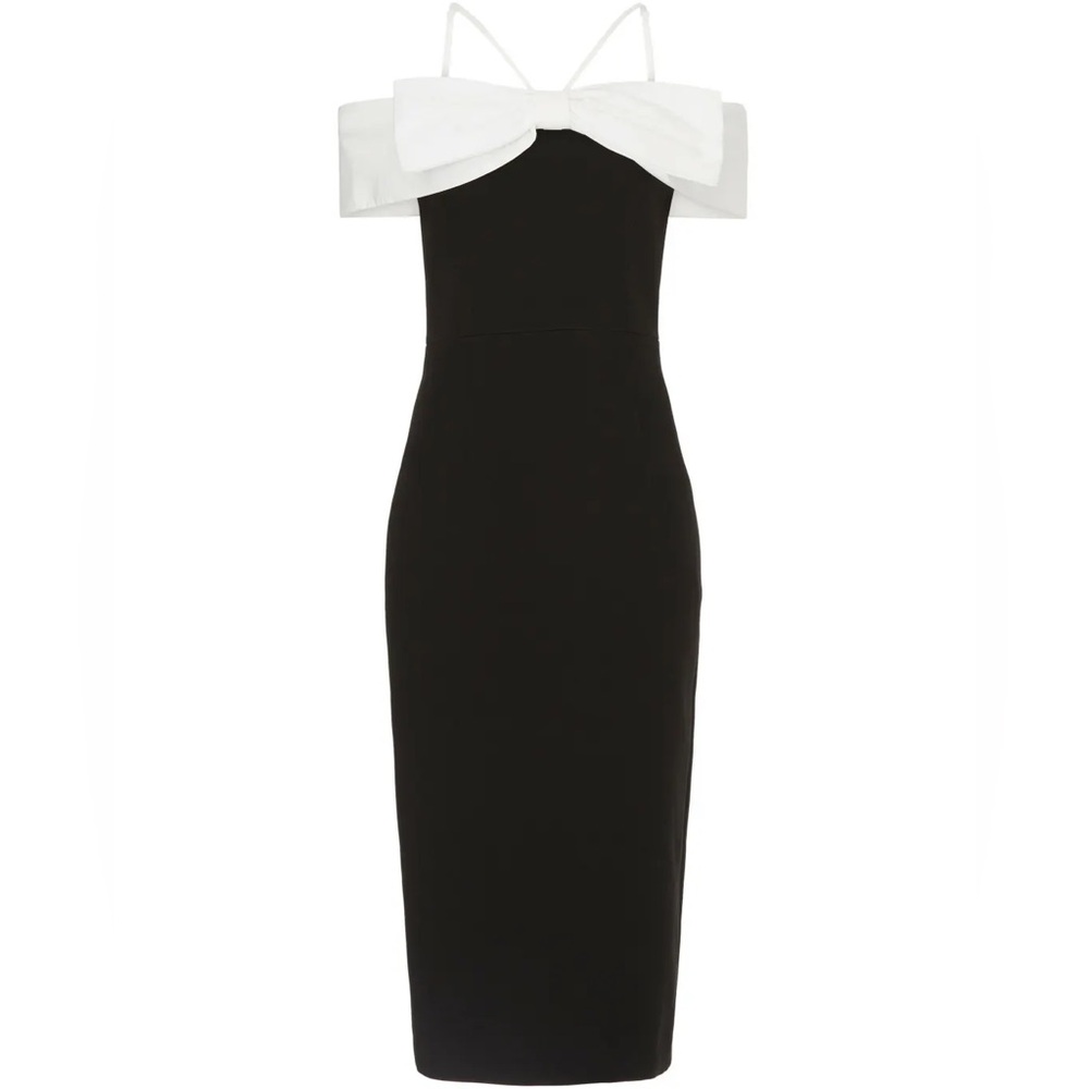 Rebecca Vallance | ‘Hepburn’ Black & White Midi Dress | Size Medium